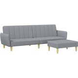  The Living Store Kavč dvosed s stolčkom za noge svetlo sivo blago - Kavč Z Ležiščem, (21446561) | Shoptok.si