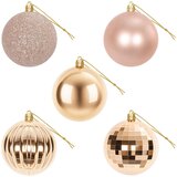  Set božićnih kuglica 50 kom. Ružičasto zlatni 8 cm Polistiren | shoptok.hr