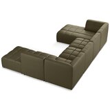 Makamii Kaki zelena kutna garnitura od imitacije kože (u obliku slova "U") Aloha – | shoptok.hr