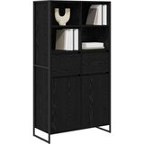 vidaXL Strani šal s predalom 2 pcs Črna Orehovina 81 x 36 x 150.5 cm | Shoptok.si