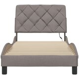  Okvir kreveta s LED-om bez madraca 90x200cm tkanine - Sivo-smeđa 90 x 200 cm | shoptok.hr