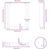  Noge kavne mize v obliki črke U 2 kosa Bela 38x(42-43) cm Jeklo, (21828600) | Shoptok.si