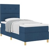 Box Spring postelja z vzmetnico modra enoposteljna tkanina, (22051578) | Shoptok.si