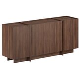 Hanah home Komoda v orehovem dekorju z luknjo za kable v temni naravni barvi 180x80x45 cm Dorma – | Shoptok.si