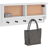 vidaXL Stenski obešalnik za plašče "SANDNES" bela 87x12x35 cm les bor | Shoptok.si