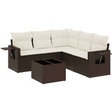 vidaXL 6-dijelni set vrtnih sofa od poliratana s jastucima smeđi | shoptok.hr