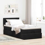  Otomanski okvir kreveta s madraca crni 90x200cm baršunasti | shoptok.hr