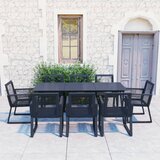 vidaXL 9-dijelni vrtni blagovaonski set od PVC ratana crni Cijene
