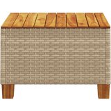vidaXL Vrtna miza bež 55x55x36 cm poli ratan in akacijev les | Shoptok.si