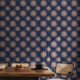  Tapeta - Sunny Patterns - Repeating sun motif on a navy background. 49x1000 Samoljepljiva | shoptok.hr