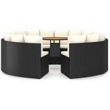 Poli 9-dijelni set vrtnih sofa od poliratana s jastucima crni | shoptok.hr
