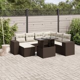  8-dijelni set vrtnih sofa s jastucima smeđi od poliratana | shoptok.hr