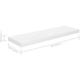 vidaXL plutajuća zidna polica visoki sjaj bijela 80x23,5x3,8 cm MDF | shoptok.hr