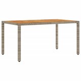  The Living Store Vrtna miza z leseno akacijevo ploščo siva 150x90x75 cm PE ratan - Vrtna Miza, (21461833) | Shoptok.si