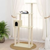vidaXL penjalica za mačke sa stupovima za grebanje krem 147 cm Cijene