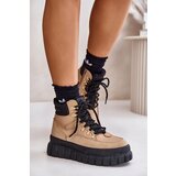 Kesi Women's insulated ankle boots on platform brown deer | Shoptok.si