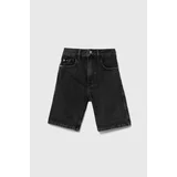 Calvin Klein Jeans Otroške kratke hlače iz jeansa črna barva