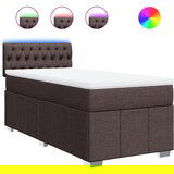 vidaXL Krevet s oprugama i madracem tamnosmeđi 90 x 190 cm od tkanine | shoptok.hr