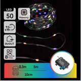 Aigostar led spoljašnja girlanda, 50 led, 8 režima, napajanje 3xAA, dužina 5,3 m, IP44, višebojna | Eponuda.com