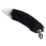 Lovetoy 2024 Analni Čep Lovetoy Metal Anal Tail Black + White 2 Cene