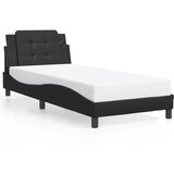 Maison Chic Posteljni okvir - Enojna postelja - Postelja za odrasle z vzglavjem črn 90x190 cm umetno usnje-J9434, (21773812) | Shoptok.si