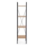  Polica za knjige NARVIK 148x34 cm crna/hrast sonoma | Eponuda.com