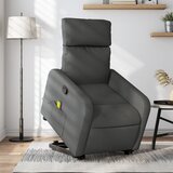 The Living Store Masažni naslanjač s funkcijo vstajanja temno sivo blago - Dvižni Masažni Naslanjač, (21572739) | Shoptok.si