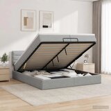  Krevet od pjene s madracem i LED-om Svjetlosiva 200 x 200 cm - Svjetlosiva 200 x 200 cm Dizajn linija | shoptok.hr