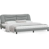  Okvir kreveta s LED svjetlima svjetlosivi 200x200 cm od tkanine | shoptok.hr