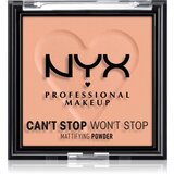 NYX Professional Makeup Can't Stop Won't Stop Mattifying Powder matirajoči puder odtenek 13 Bright Peach 6 g Cene