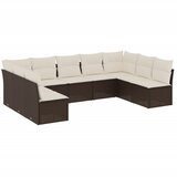  9-dijelni set vrtnih sofa s jastucima poliratan smeđi | shoptok.hr