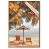  Slika - Palm Umbrella (1 Part) Vertical 80x120 U prirodnom drvenom okviru | shoptok.hr