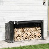  stojalo za drva z zaščitnim pokrovom, 200,5x60,5x110,5 cm | Shoptok.si