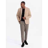 Ombre Men's jacket with high collar and hood - light brown | Eponuda.ba