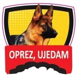 tabla/Oznaka – Oprez ujedam Nemacki ovcar