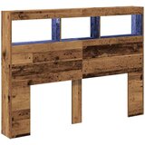 Ormarić Omarica za vzglavje postelje LED starinski les 140x17x102 cm | Shoptok.si