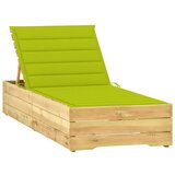 Maison Chic Ležalnik - Sončna ležalnik s svetlo zeleno blazino impregnirana borovina, (22043322) | Shoptok.si