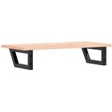  Zidna polica za umivaonik od čelika i masivne hrastovine Smeđa 80 x 40 x 2 cm | shoptok.hr