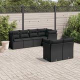 vidaXL 7-dijelni set vrtnih sofa od poliratana s jastucima crni | shoptok.hr