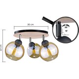  Plafonsko spot svetlo THEA WOOD, 3x E27, maks. 60 W, 230 V, prečnik 30 cm | Eponuda.com