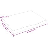 Stolna ploča 60x50x(2-4) cm od netretirane masivne hrastovine | shoptok.hr