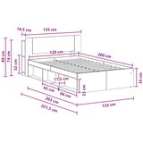  Okvir kreveta s pohranom s uzglavljem Staro drvo 120 x 200 cm | shoptok.hr