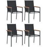  5-dijelni vrtni blagovaonski set crni od tekstilena i čelika | Eponuda.com
