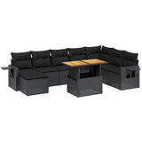  9-dijelni set vrtnih sofa s jastucima crni od poliratana | shoptok.hr