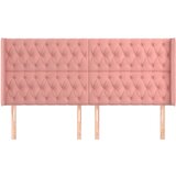  Uzglavlje s ušima ružičasto 183x16x118/128 cm baršunasto | shoptok.hr
