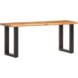  Klupa sa živim rubom 110 cm od masivnog drva bagrema i čelika | shoptok.hr