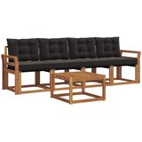  Set vanjskih sofa 5 kom. Prirodna i crna | shoptok.hr