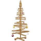 vidaXL Leseno božično drevo z stojalom Rjava 120 cm Trdna borovina | Shoptok.si