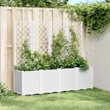 vidaXL Vrtna sadilica s rešetkom bijela 160 x 40 x 140 cm PP Cene