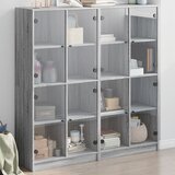 vidaXL Knjižna omara z vrati siva sonoma 136x37x142 cm inženirski les | Shoptok.si